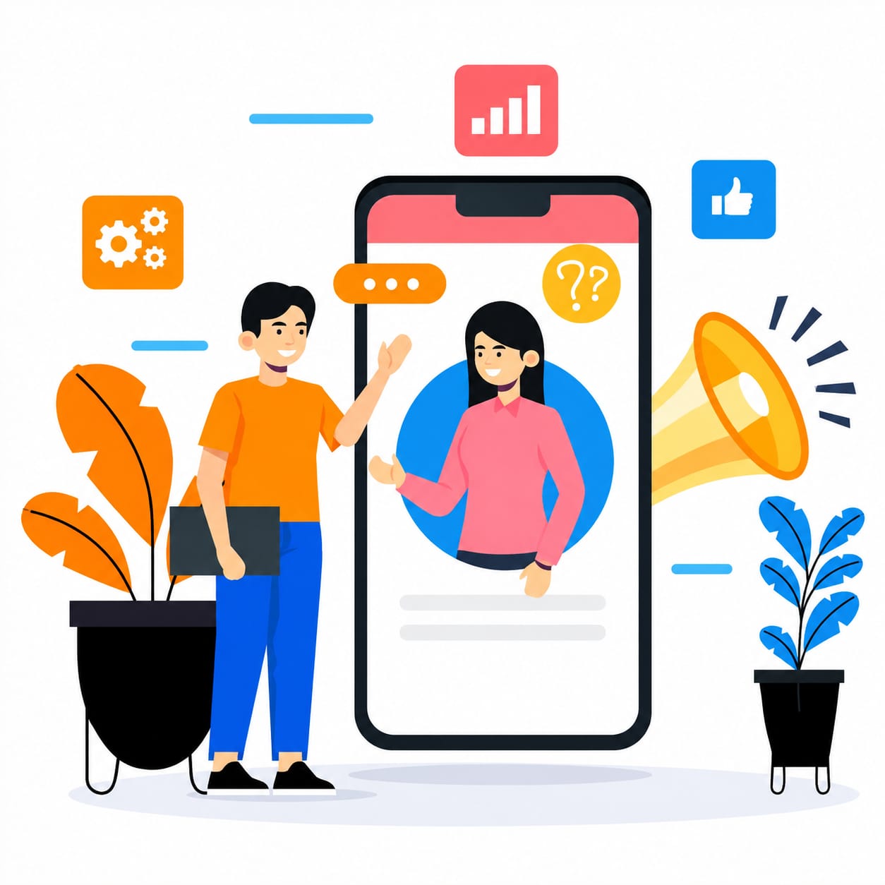 Mobile Lead Generation Illustration